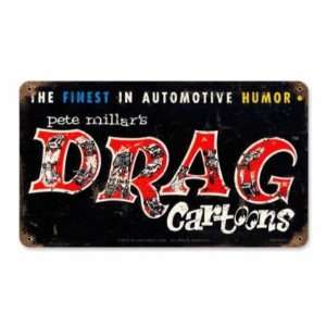  Drag Cartoon Logo Vintage Metal Sign