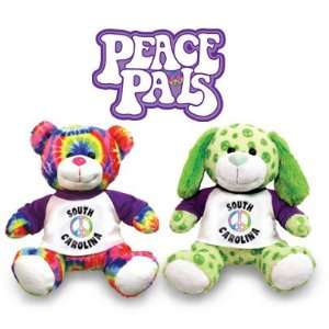   Carolina Peace Pals green PUPPY or tie dyed TEDDY bear: Toys & Games