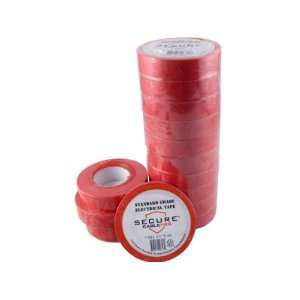  Secure Brand 3/4 Inch Standard Red Electrical Tape 10 Pack 