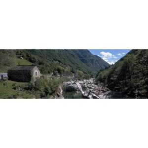 Stream Flowing Through a Valley, Valley Verzasca, Lavertezzo, Ticino 
