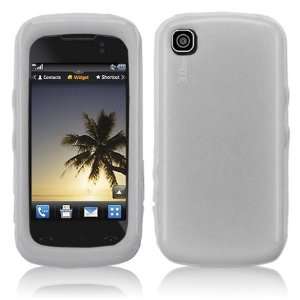 White Soft Silicone Skin Case + LCD Screen Cover + Car Charger for LG 