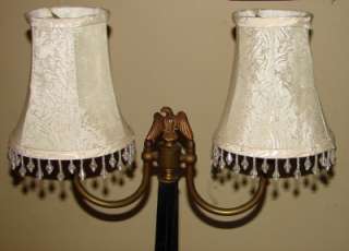 VTG/ANTIQUE TABLE LAMP W/SHADES EAGLE BRASS  