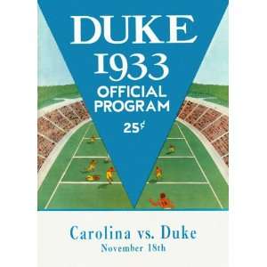  1933 Duke Blue Devils vs. North Carolina Tar Heels 22 x 30 