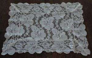 Vtg Alencon Lace Traycloth Doily Placemat Roses  