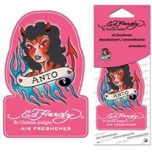 Ed Hardy Merchandise   Anto Devil Girl Car Air Freshener   Strawberry 