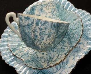 Shelley Wileman FOLEY ALEXANDRA AZUREAN BLUE TEA cup and saucer TRIO 