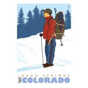  Snow Hiker, Idaho Springs, Colorado Premium Poster Print 