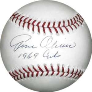  Gene Oliver Autographed MLB Baseball with 69 Cubs: Sports 