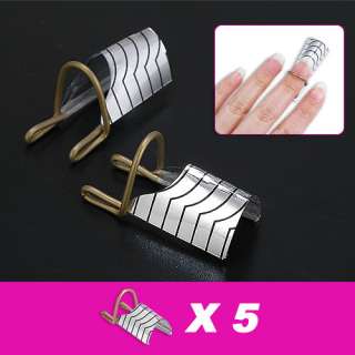 NEW 5x Reusable Nail Forms for UV Gel Builder Nail Art  