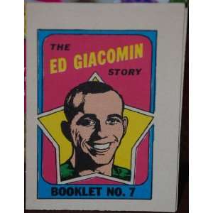    1971 Opeechee Hockey Comics Ed Giacomin #7 