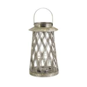   Silver Colored Hanging Pillar Candle Lantern: Home Improvement
