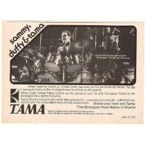   Drummer Duffy Jackson Tama Drums Print Ad (Music Memorabilia) (50849