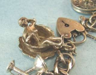 The VICE OF LIFE Vintage Sterling Silver Risqué Charm Bracelet Lots 