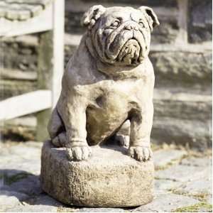   The Bulldog Cast Stone Garden Statue Pietra Vecchia, Pietra Vecchia