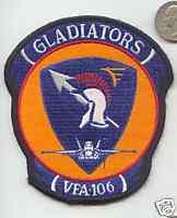   Force Squadron Patch GLADIATORS VFA106 Jet Fighter Squadron USN USMC