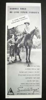 Vintage 1946 Saddle Togs NY Cute Girls with Horse Dude Ranch Fashion 