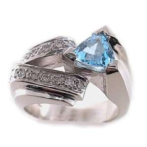   81ct. Triangle Shape Aquamarine, Diamond & Gemstone Ring Jewelry