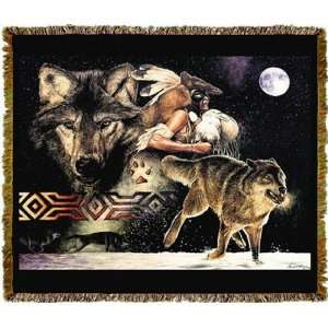  Arapaho Moon Wolf Throw MS 8758TU3