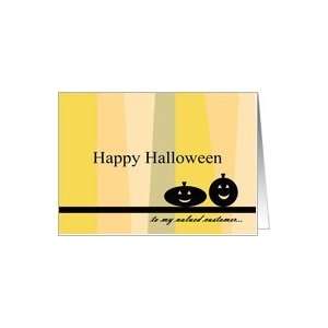 Happy Halloween Valued Customer, Jack O Lantern silhouette, tonal 