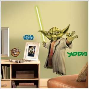  Star Wars The Clone Wars Glow in the Dark Yoda Mega Decal 