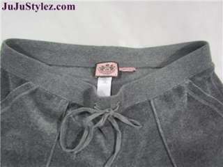 New Authentic Juicy Couture Grey Velour Tracksuit Hoodie & Pants Set 