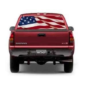   Thru US Flag Rear Window Graphic   21.5 h x 65 w (Full Sized Trucks