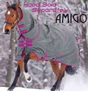 Rambo Amigo Bravo 1200 denier Turnout Blanket 81 Thyme / Magenta 