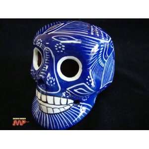  Ceramic Skull Glazed 4 Hand Painted Day of The Dead [Dia 