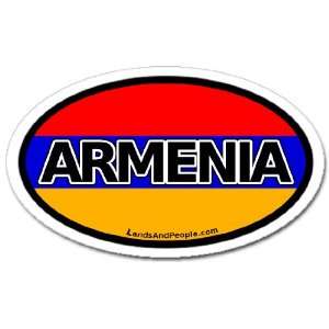  Armenia and Armenian Flag Car Bumper Sticker Decal Oval 