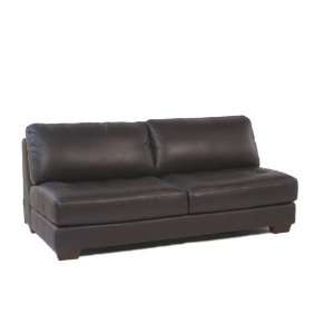   Armless All Leather Tufted Seat Sofa By Diamond Sofa