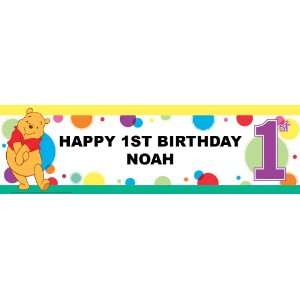  Disney Pooh 1st Personalized Birthday Banner Standard 18 