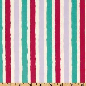  44 Wide Art Journal Stripe Teal Fabric By The Yard: Arts 