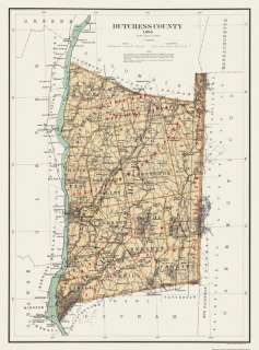 DUTCHESS COUNTY NEW YORK (NY) LANDOWNER MAP 1895 MOTP  
