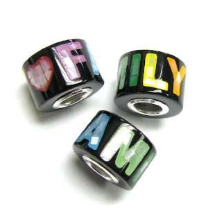  Sterling Silver Mosaic Rainbow Love Fmaily Mother of Pearl 