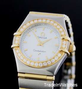 Omega Constellation Ladies 18K Gold Diamond Watch  