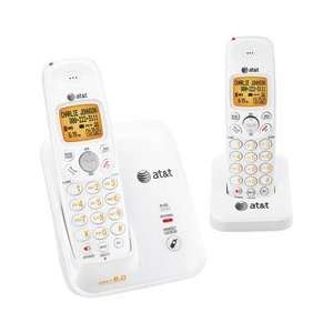  AT&T CORDLESS PHONE 2 HNDST WHTDECT 6.0, CID, CALL 2 
