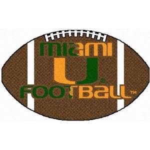   University of Miami Hurricanes Medium Football Rug