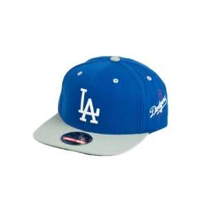  MLB Mens Los Angeles Dodgers Blockhead Snapback Cap (Blue 