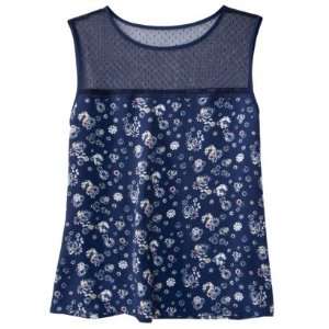 Jason Wu for Target Sleeveless Top with Sheer Panel in Navy Floral 