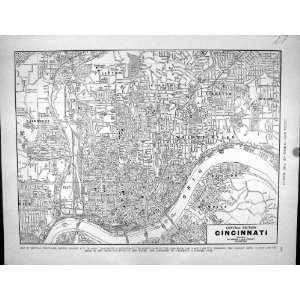  Collier Antique Map 1936 Plan Central Cincinnati Ohio 