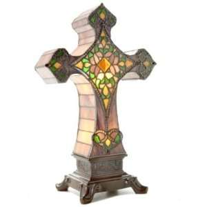  Lucias Stained Glass Cross Lamp