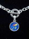 new University of Kansas KU Jayhawks Silver Toggle Necklace jewelry 