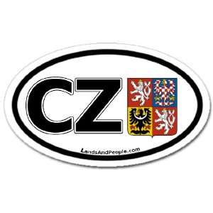  Czech Republic CZ Flag Car Bumper Sticker Decal Oval 