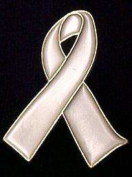 Lung Cancer Awareness Pearl Ribbon Pearlized Pin New  