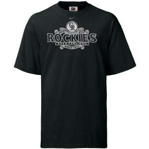  Nike Colorado Rockies Black Flashback T shirt: Sports 
