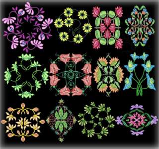 Flower Medallion Machine Embroidery Designs CD 4  