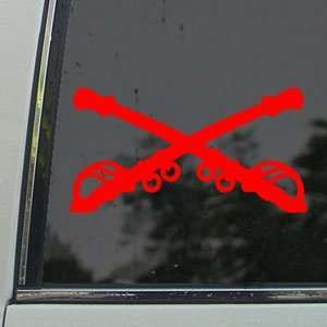  US Army Cavalry Crossed Sabers Red Decal Window Red 