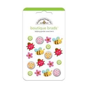  Doodlebug Ladybug Garden Boutique Brads 18/Pkg ; 3 Items 