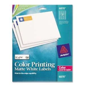  Avery Color Printing Label   White   AVE6870: Office 