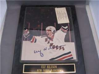 Ulf Nilsson New York Rangers Autorgraphed Wall Plaque  